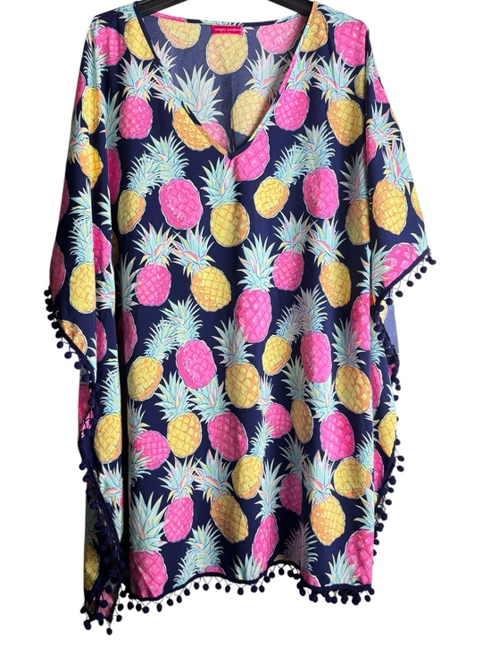 Simply Southern Other - Simply Southern Pineapple Print Pom Pom Cover Up Size L